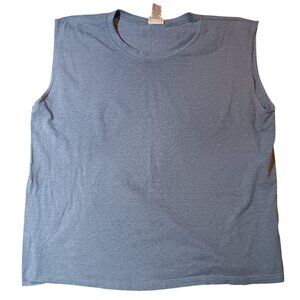 Vintage Y2K T-shirt Large Sleeveless Basic Editions Blue Hether Blue Butter